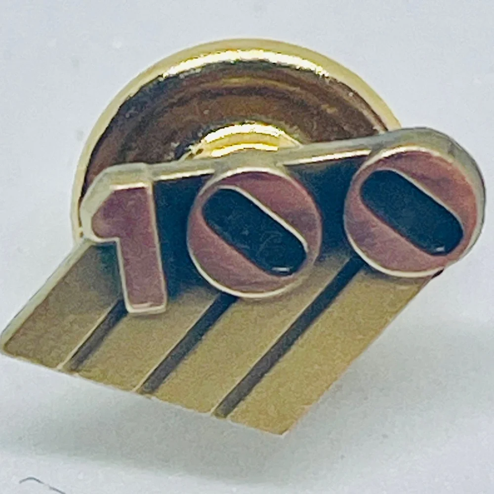 Vtg 1/10 10K Gold 100 Year Art Deco Era Lapel Pin Back 1.00 grams 1 cm Signed 